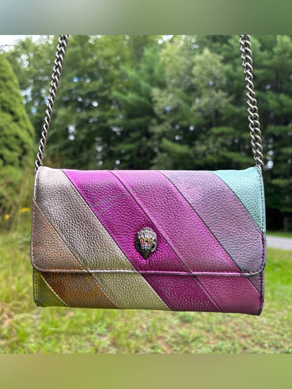 Kurt Geiger London Kensington Metallic Rainbow Crossbody Wallet